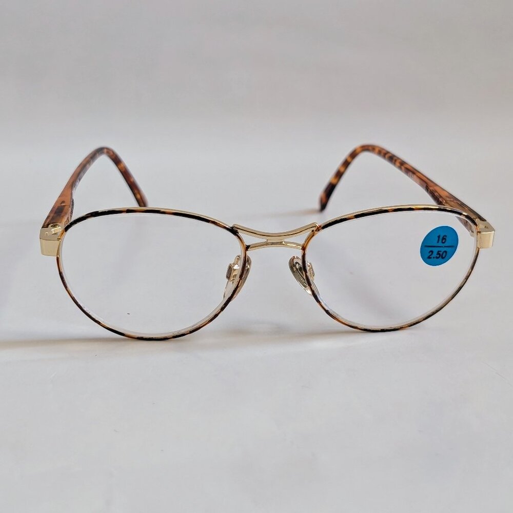 NWT TruVintage 90's Lady Fashion Oval Combo Reading Glasses (Gold/Tortuga)